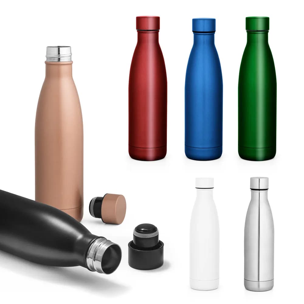 500-ml-Thermosflasche aus rostfreiem Stahl - BUFFON - Schwarz