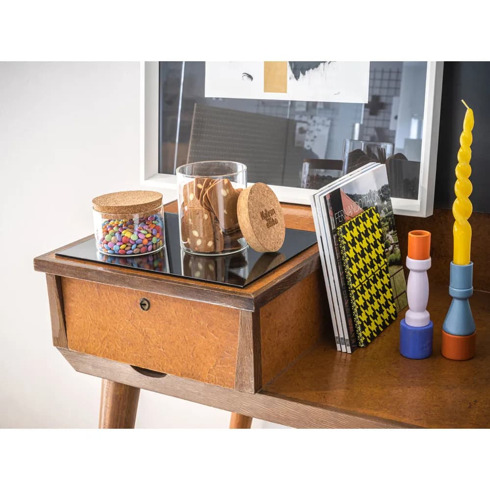 Behälter (700 mL) aus Borosilikatglas mit Korkdeckel - SPICE 700 - Natur