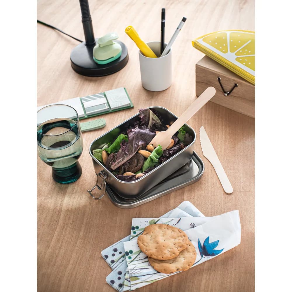 Lunchbox. Robuste luftdichte Box aus (90% recyceltem) 750 mL - ALLSPICE - Satinsilber