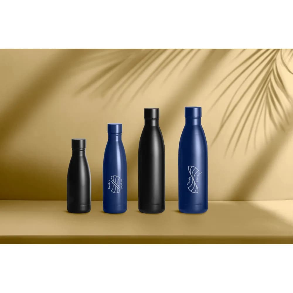 Doppelwandige Trinfklasche aus Edelstahl (90% recycelt) 1L - RE-BUFFON XL - Schwarz