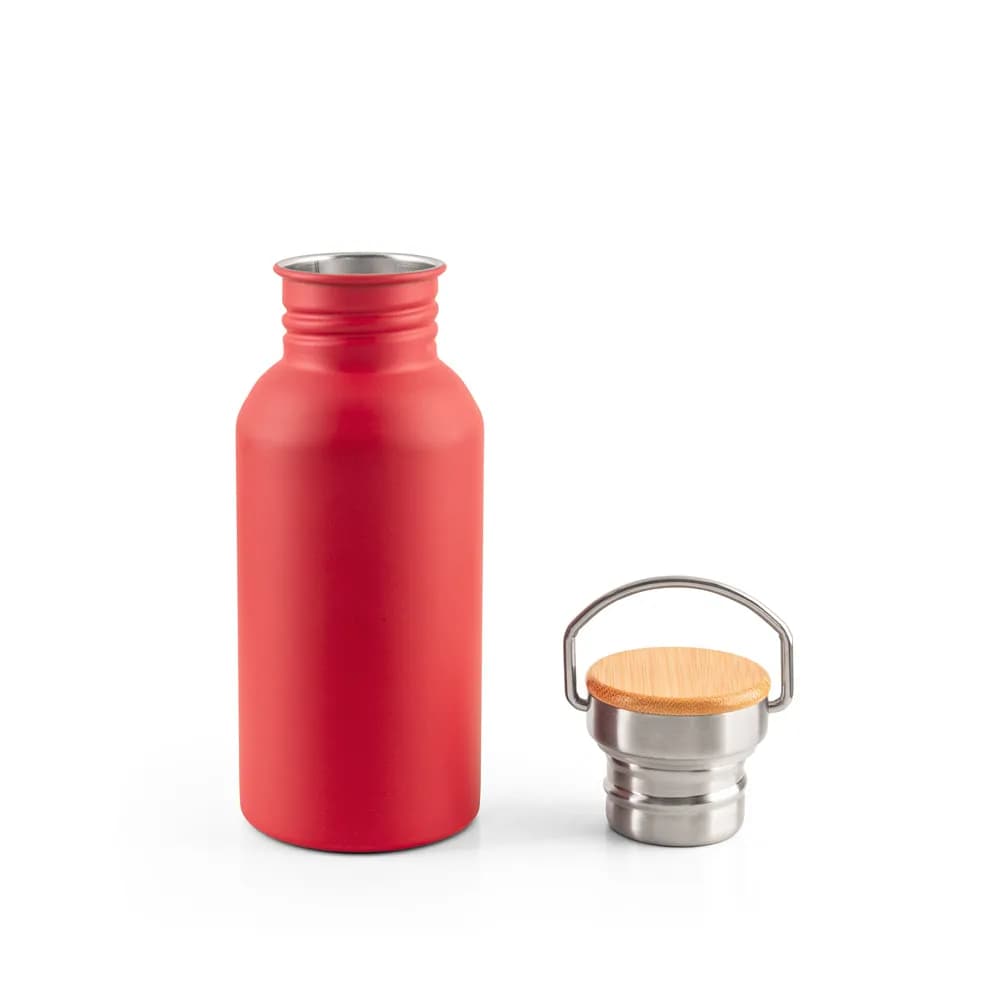 Edelstahlflasche (90 % recycelt) mit einwandiger Ausführung - EWING - Schwarz