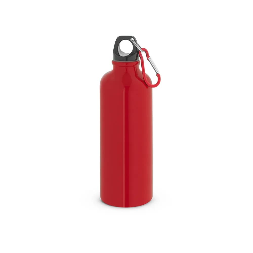 Edelstahlflasche mit einwandiger Ausführung und Karabiner, 550 ml - KELCE - Rot