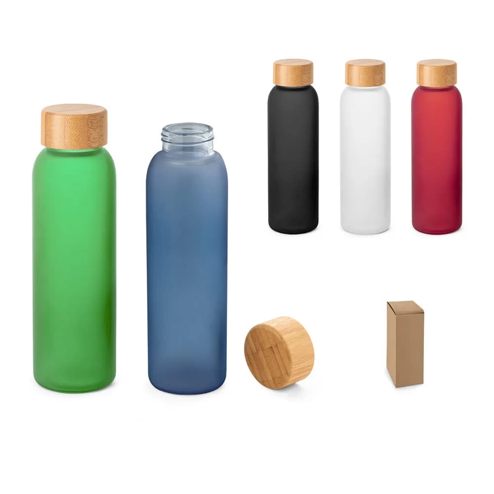 Trinkflasche aus Mattglas 500ml - LILLARD GLASS - Schwarz