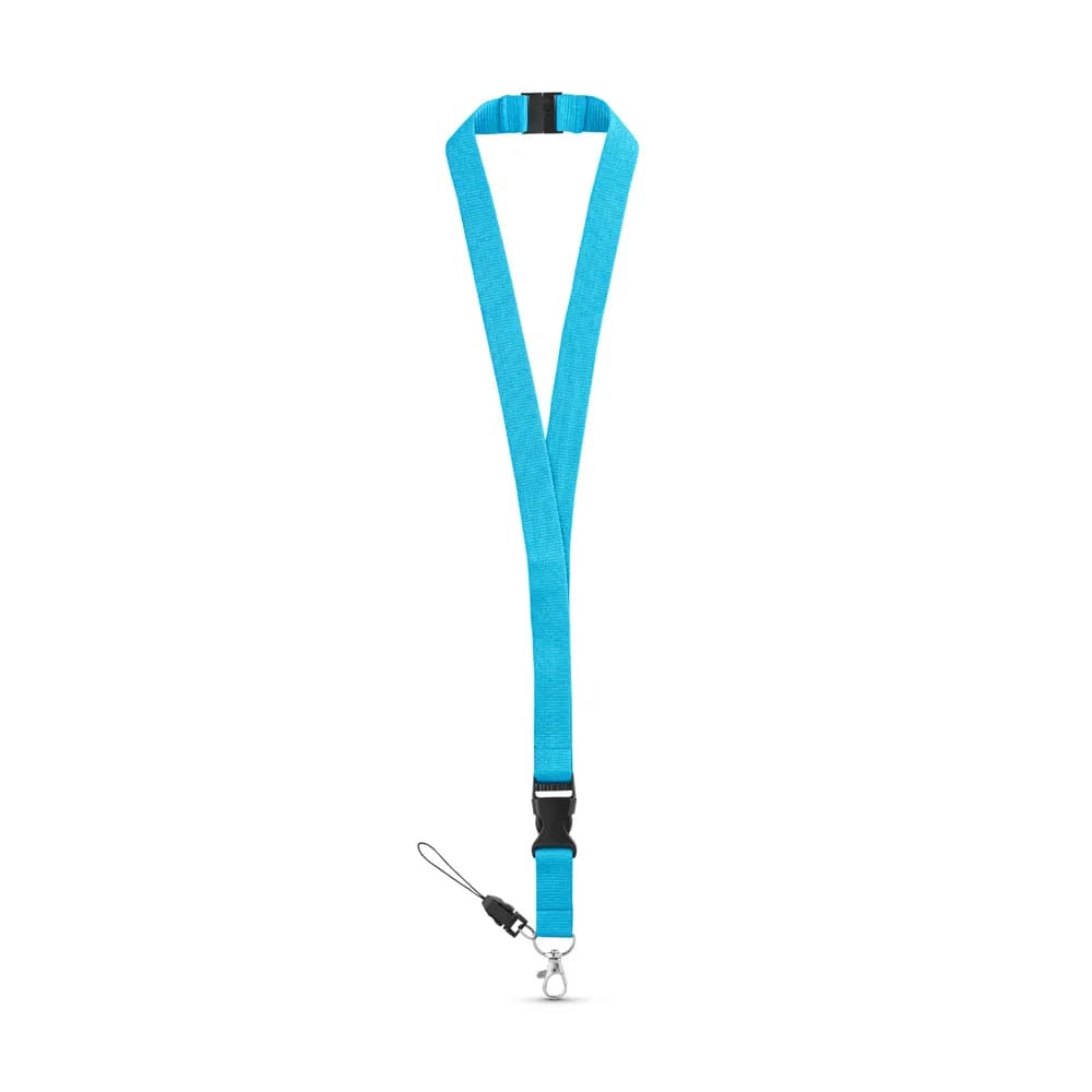 Lanyard aus Polyester (20 mm) mit einem Schlüsselband - MURRAY - Hellblau