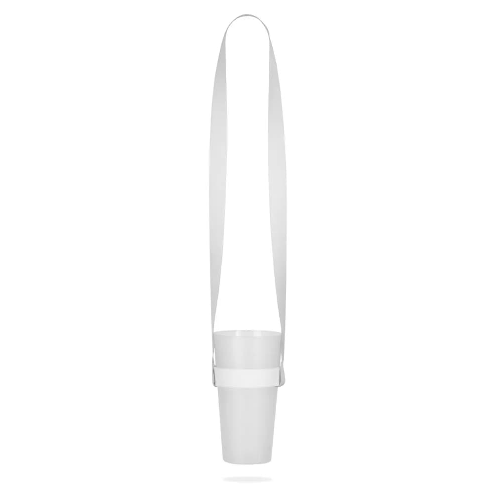 SET Lanyard SUBLIMATION Long II (20 mm) Duo mit sublimiertem elastischem Becherhalter - SWINDON - 301 - Weiß