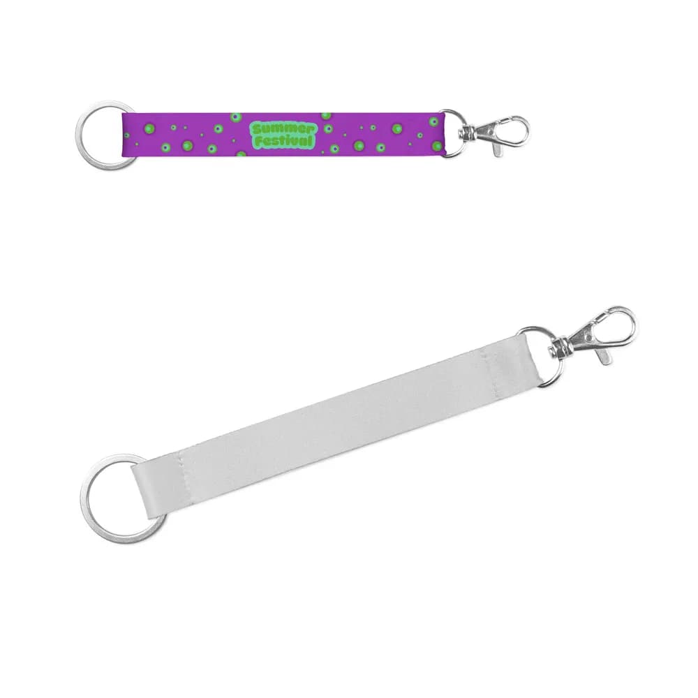 SET Lanyard SUBLIMATION Short II DUO (20 mm) mit Ø 32 mm Ring und 20 mm Karabinerhaken - CRAWLEY - 301 - Weiß
