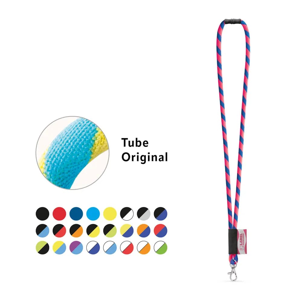 SET Lanyard Tube Long (Ø 7 mm) mit 9 mm Schnappkarabiner und Ø 7 mm Sicherheitsverschluss - WISBECH - Weiß