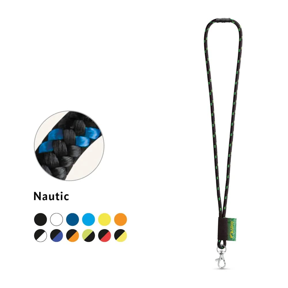 SET Lanyard NAUTIC Long (Ø 7 mm) mit 9 mm Schnappkarabiner und Ø 7 mm Sicherheitsverschluss - MANSFIELD - 303 - Blau