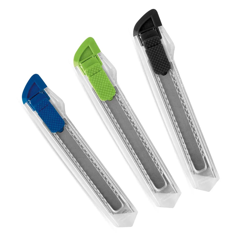 Teppichmesser, transparent mit sicherer abtrennbarer Feststellklinge - PAYTON - Schwarz