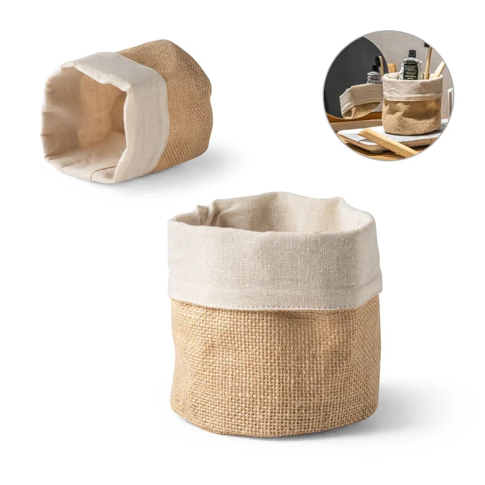 Mehrzweckbeutel aus Jute (260g/m²) und Baumwolle (120g/m²) - DUCASSE - Natur