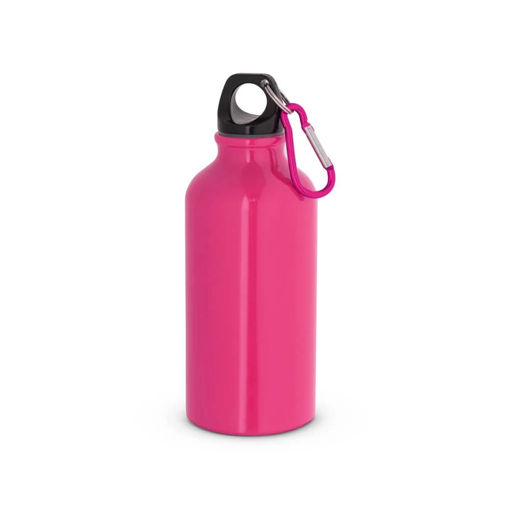 Aluminium-Sportflasche mit Karabiner 400 ml - LANDSCAPE S - Rosa