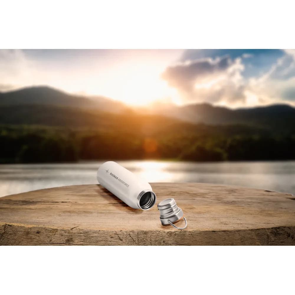 Trinkflasche aus Edelstahl (36% recycelt) (570 mL), doppelwandig und vakuumisoliert - RAGNAR - Schwarz