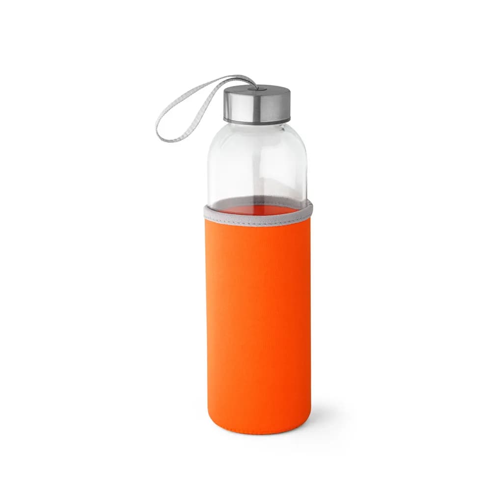 Glas und Edelstahl Sportflasche 520 mL - RAISE - Orange