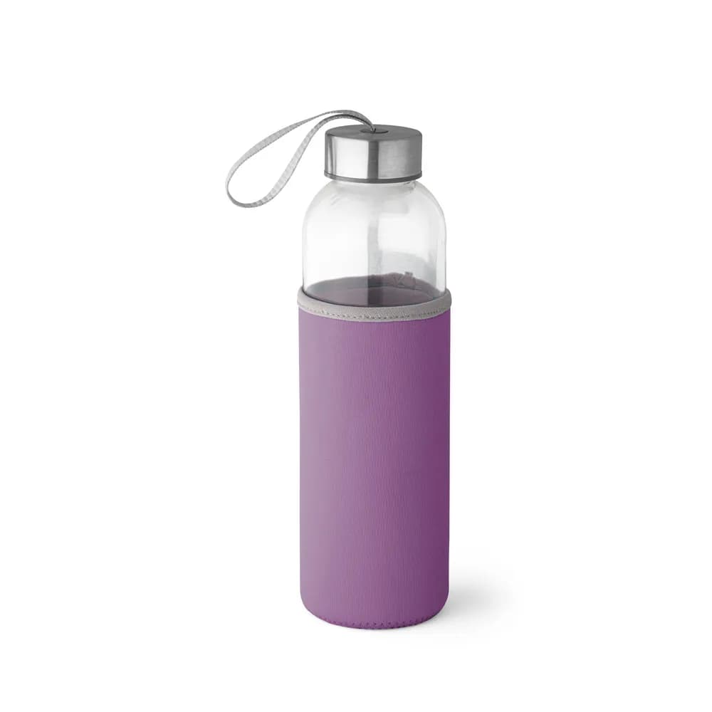Glas und Edelstahl Sportflasche 520 mL - RAISE - Violett