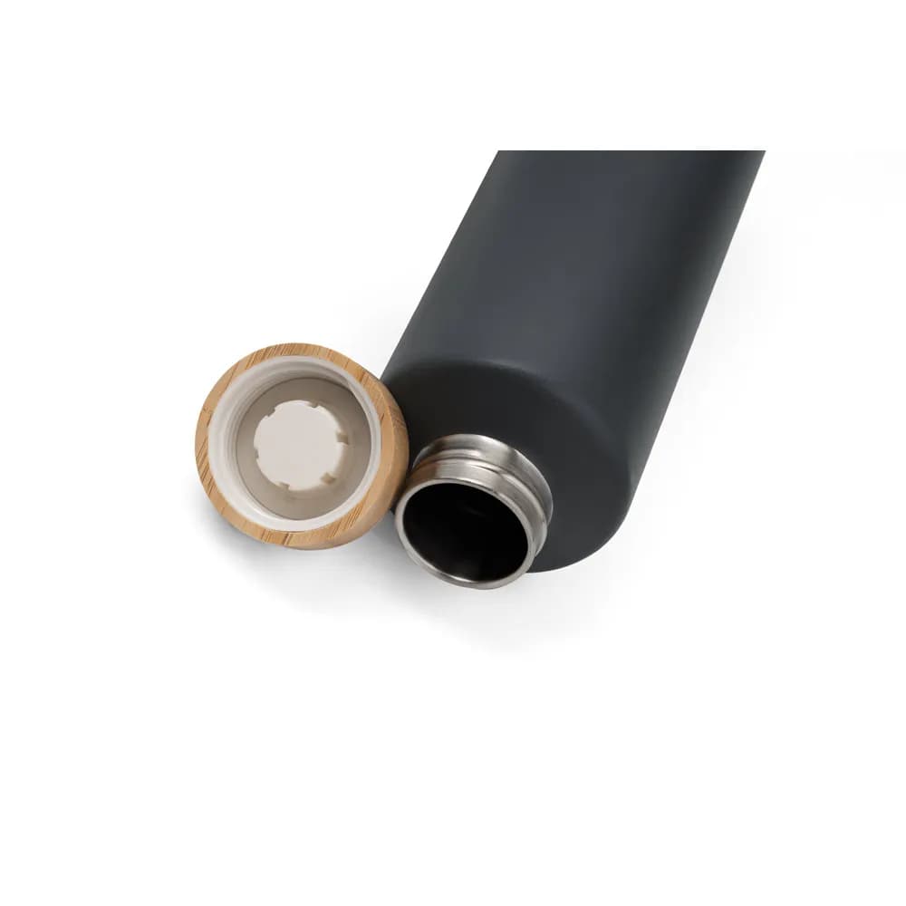 Isolierflasche aus Edelstahl (36% recycelt) (640 mL) - NORRE BOTTLE - Schwarz