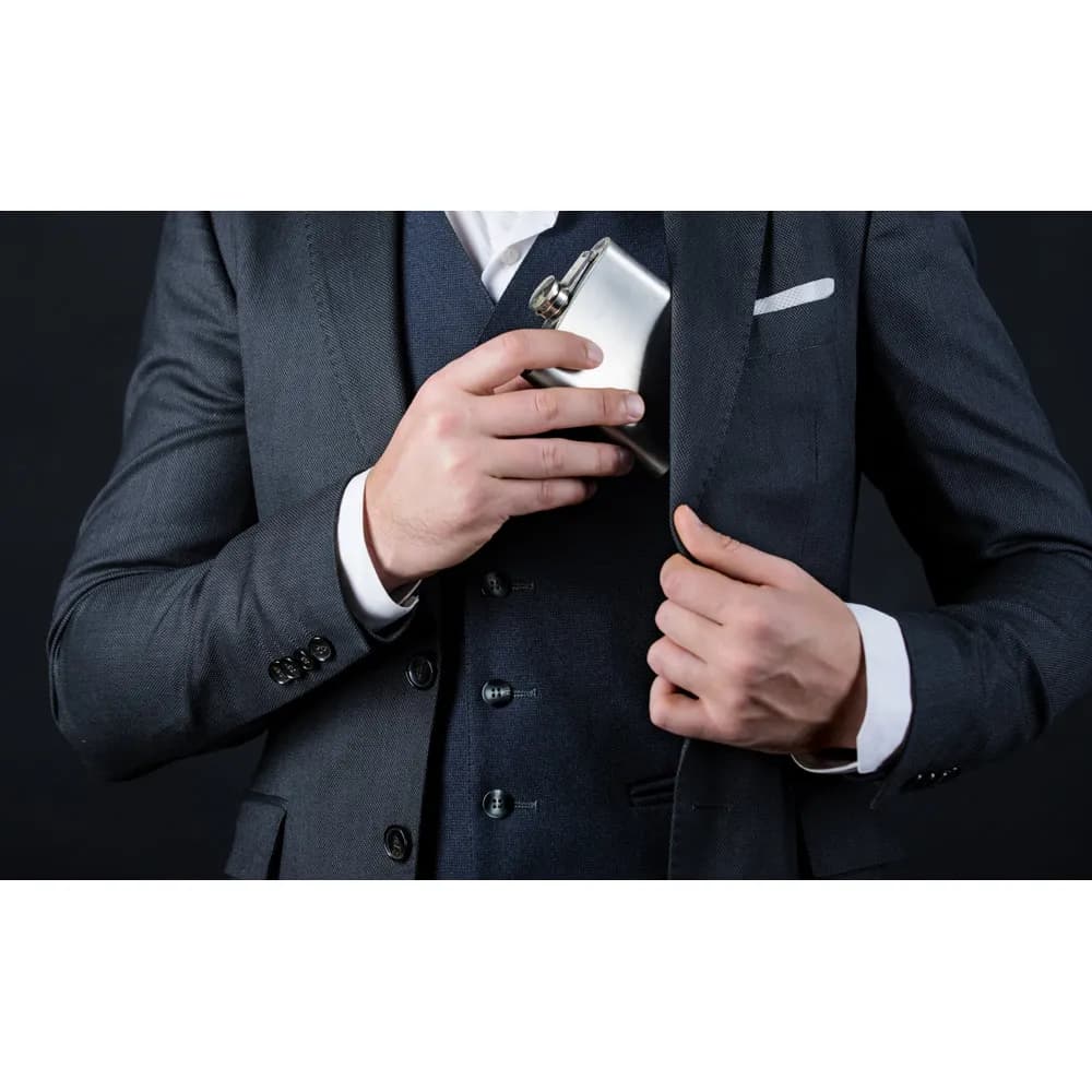 Set aus Edelstahlflasche und Gläsern 200 mL - NOVAK - Silber