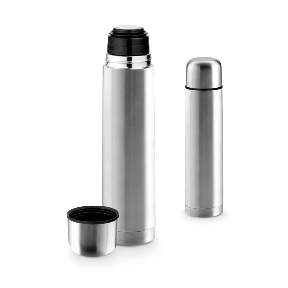 Thermosflasche aus Edelstahl 1000 ml - LITER - Silber