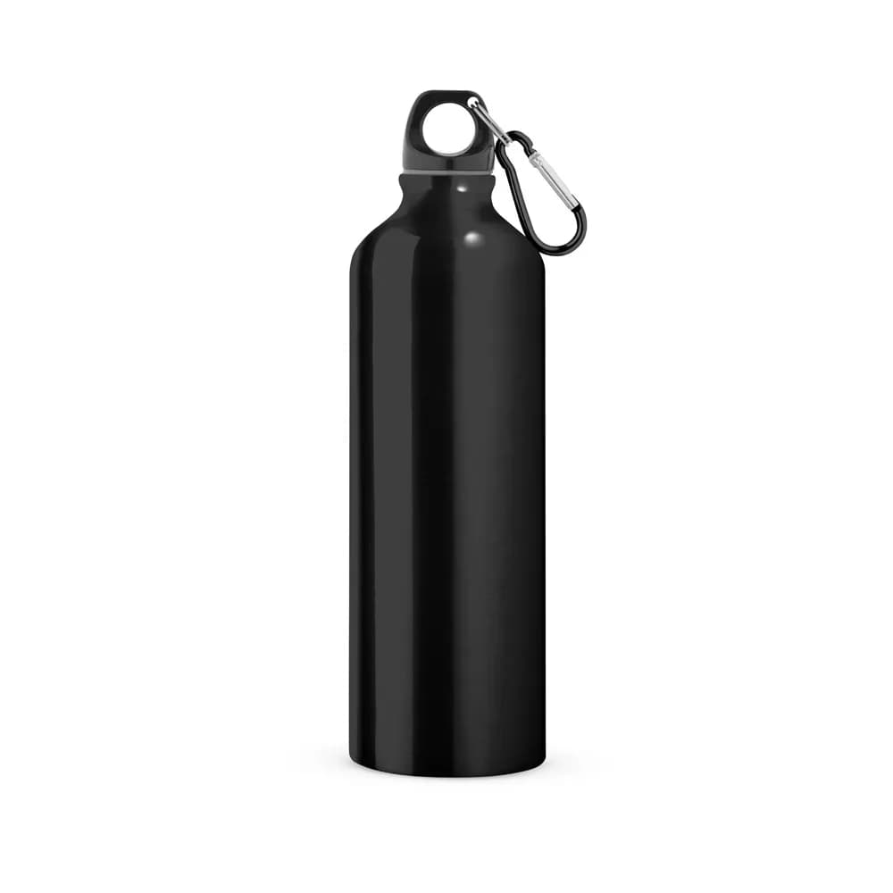Aluminium-Sportflasche mit Karabiner 800 ml - LANDSCAPE L - Schwarz
