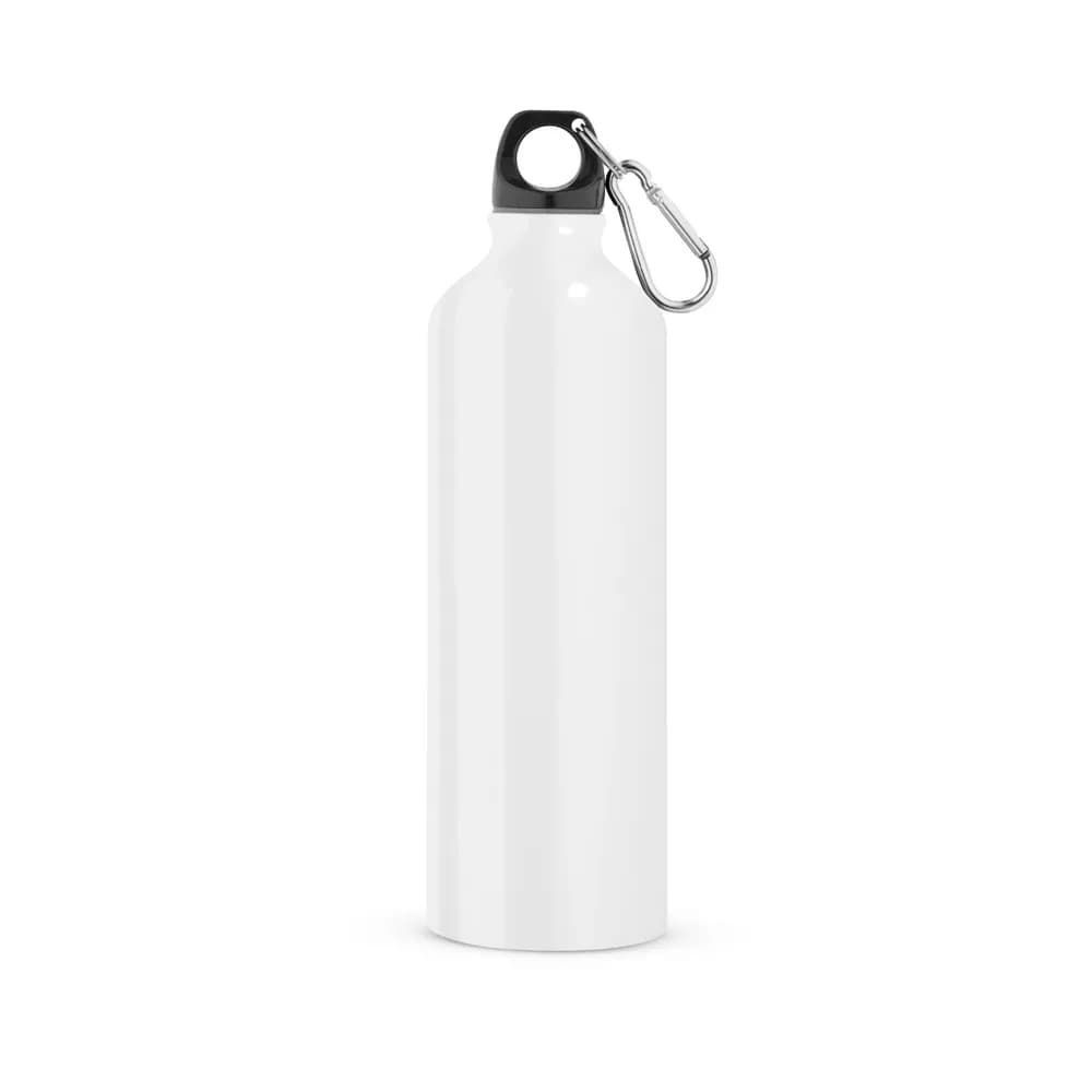 Aluminium-Sportflasche mit Karabiner 800 ml - LANDSCAPE L - Weiß