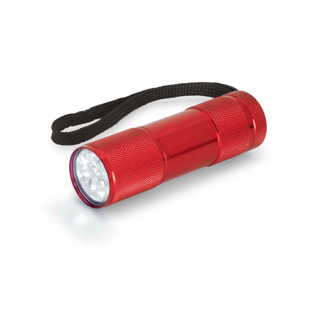 Taschenlampe aus Aluminium mit 9-LEDs - FLASHY - Rot