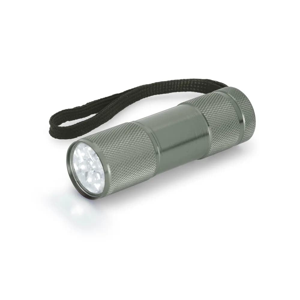 Taschenlampe aus Aluminium mit 9-LEDs - FLASHY - Gewehrmetall