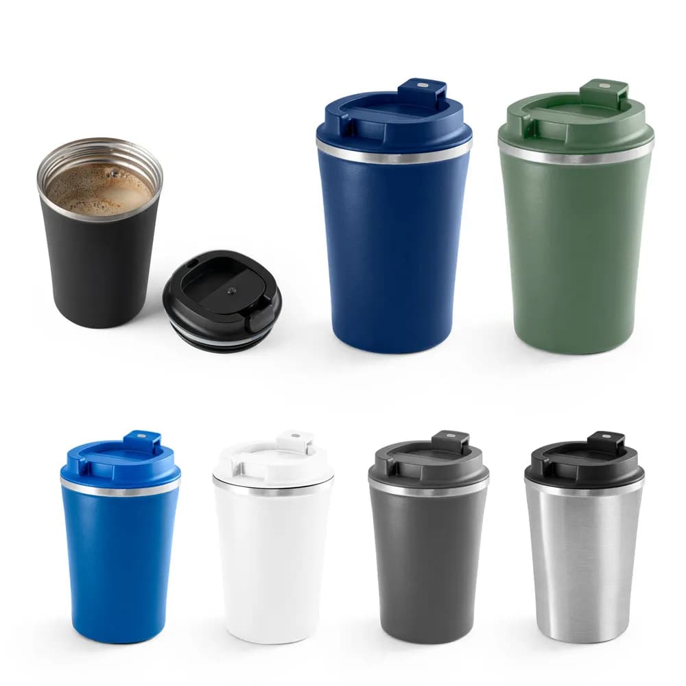 Reisebecher aus Edelstahl und PP 470 ml - PHELPS - Schwarz