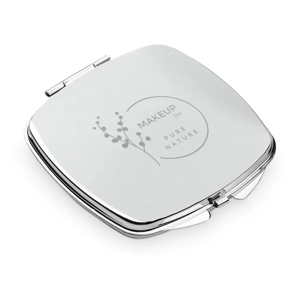 Doppelter Taschenspiegel aus Metall - SHIMMER - Silber