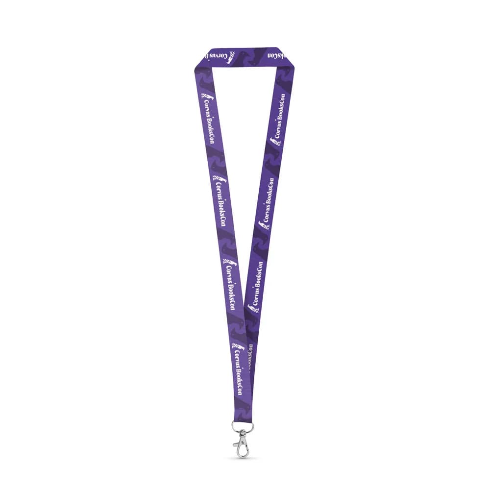 SET Lanyard SUBLIMATION Long II (20 mm) aus recyceltem Polyester (100% rPET) mit 20 mm Schnappkarabiner - WINDSOR - Weiß