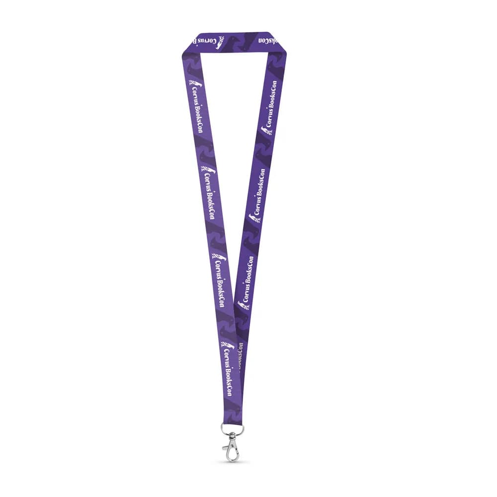 SET Lanyard SUBLIMATION Long II (20 mm) aus recyceltem Polyester (100% rPET) mit 20 mm Schnappkarabiner - WINDSOR - Weiß