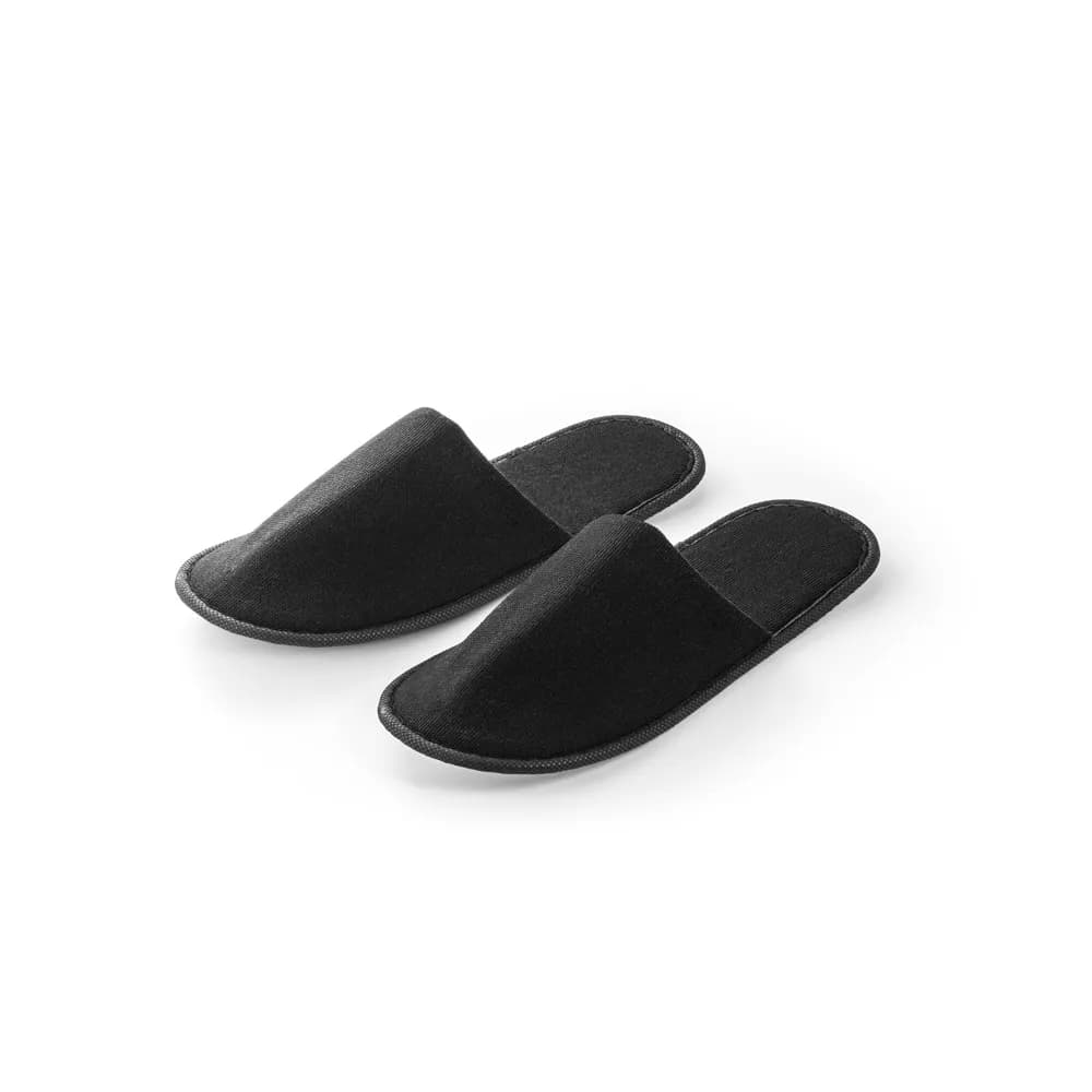Unisex Hotelslipper aus Polyester - DANES - Schwarz