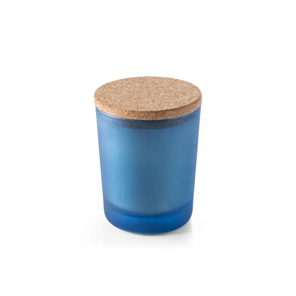 Aromatische Kerze in Glasbecher mit cork 180 g - DUVAL - Blau