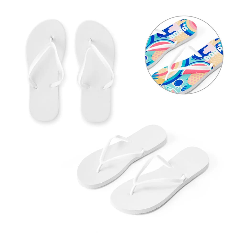 Flip-Flops mit vollständig veredelbaren Sublimationssohlen - BALI S / M - Weiß