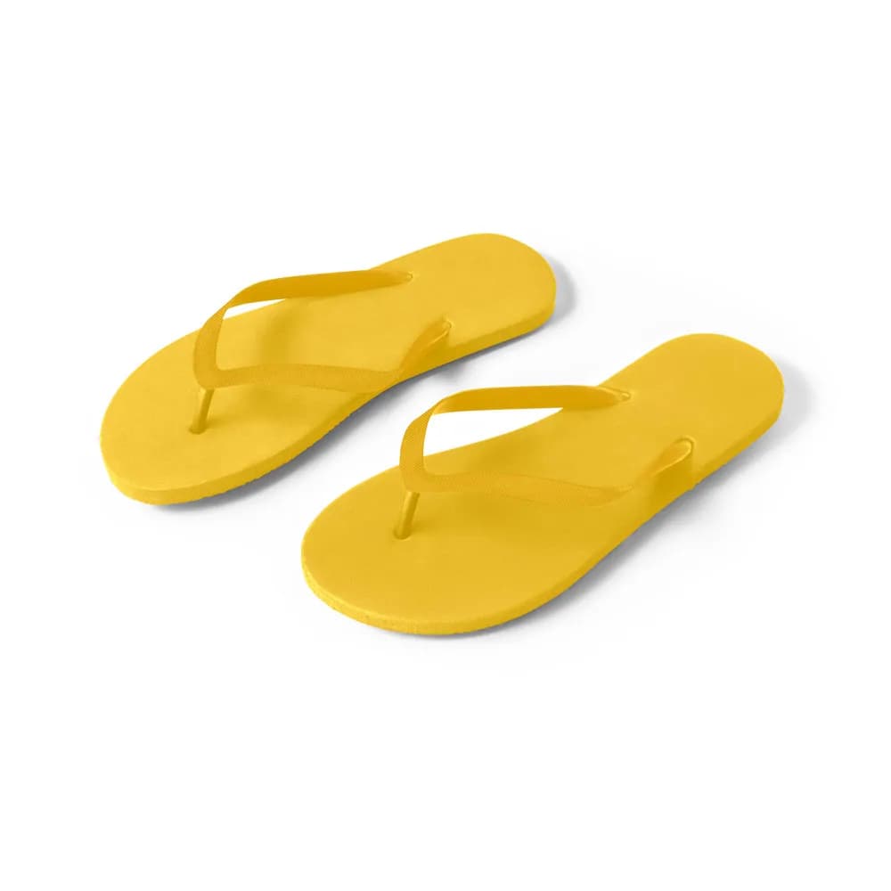 Bequeme Flip-Flops mit PE-Sohle und PVC-Riemen - MAUPITI L / XL - Gelb