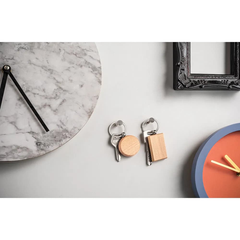 Runder Schlüsselanhänger aus Buchenholz - STEWIE ROUND - Natur