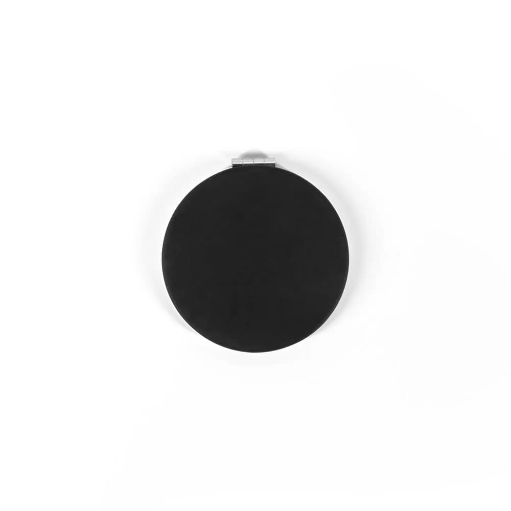 Runder doppelseitiger Spiegel mit matter PU-Außenseite - FREYA - Schwarz