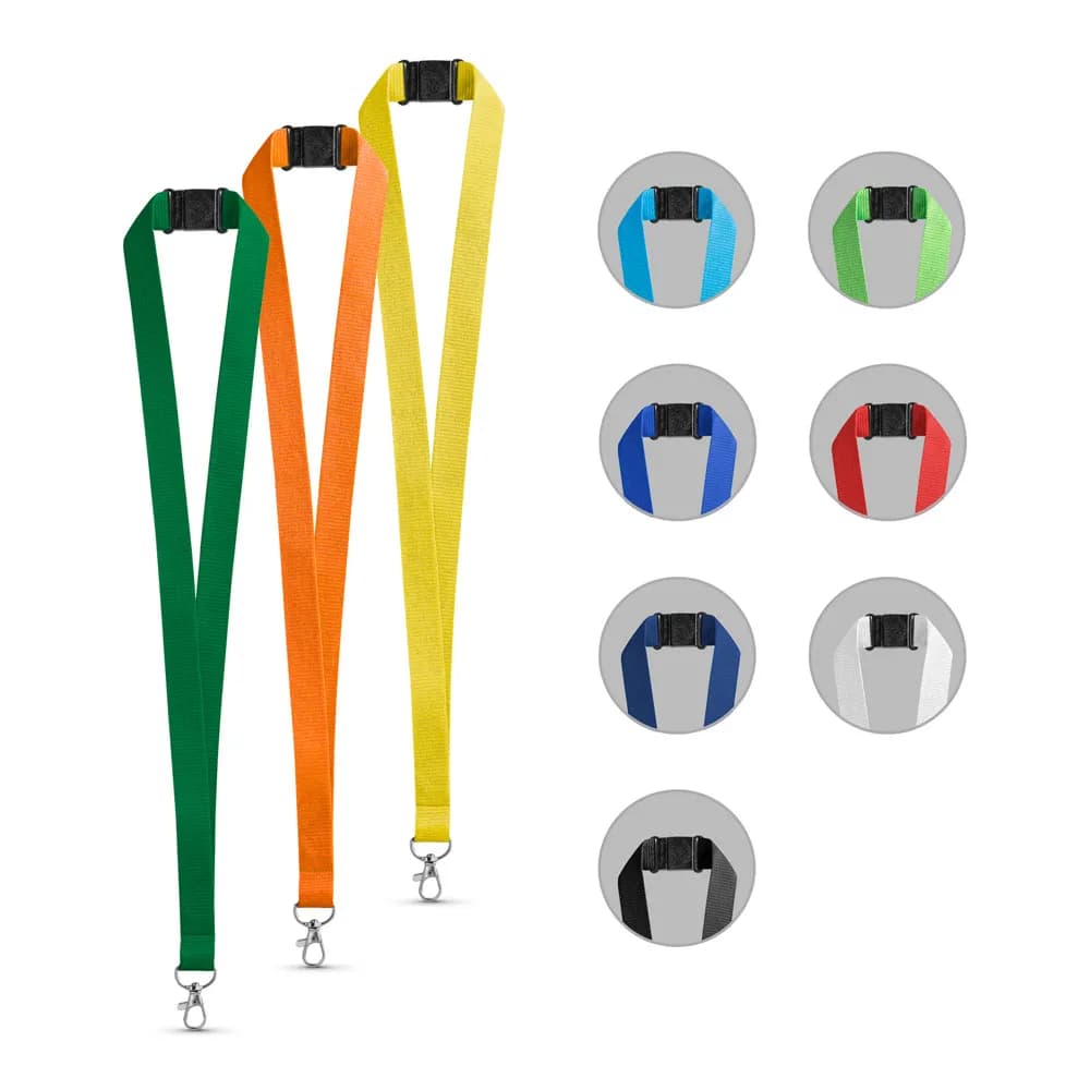 Lanyard aus Polyester mit Sicherheitsverschluss - LEEDS - Schwarz