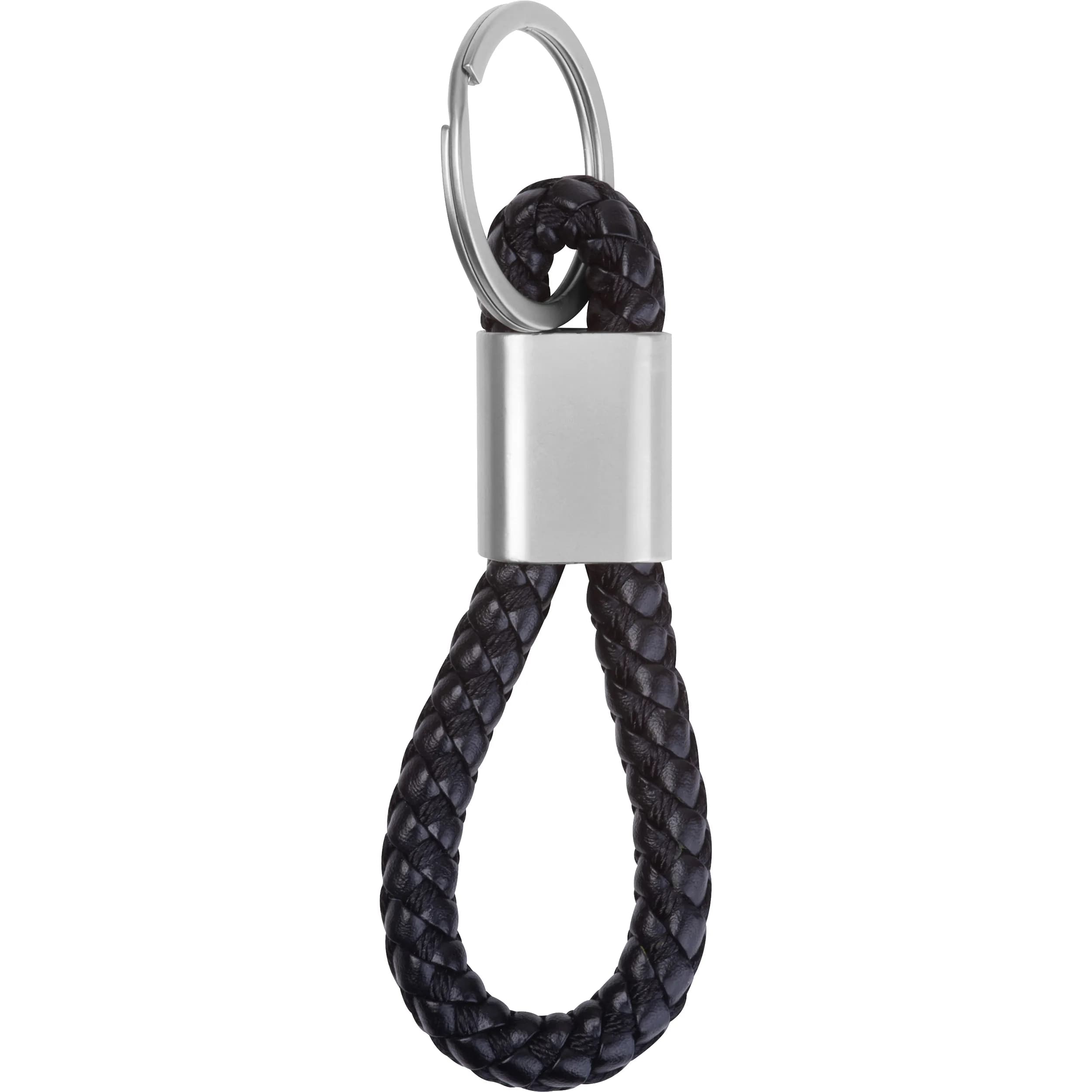 Metall-Schlüsselanhänger mit Kordel ERNEST - schwarz