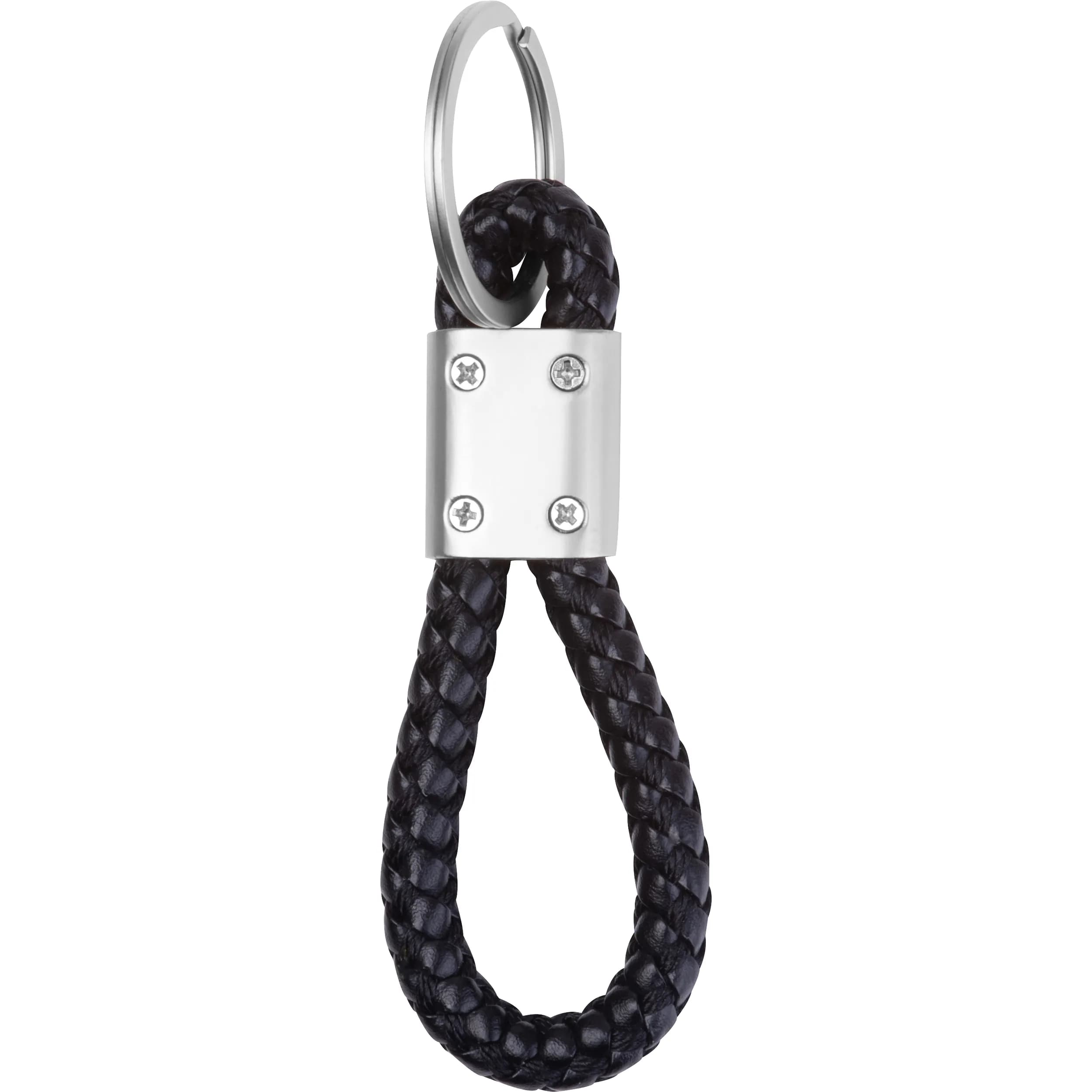 Metall-Schlüsselanhänger mit Kordel ERNEST - schwarz