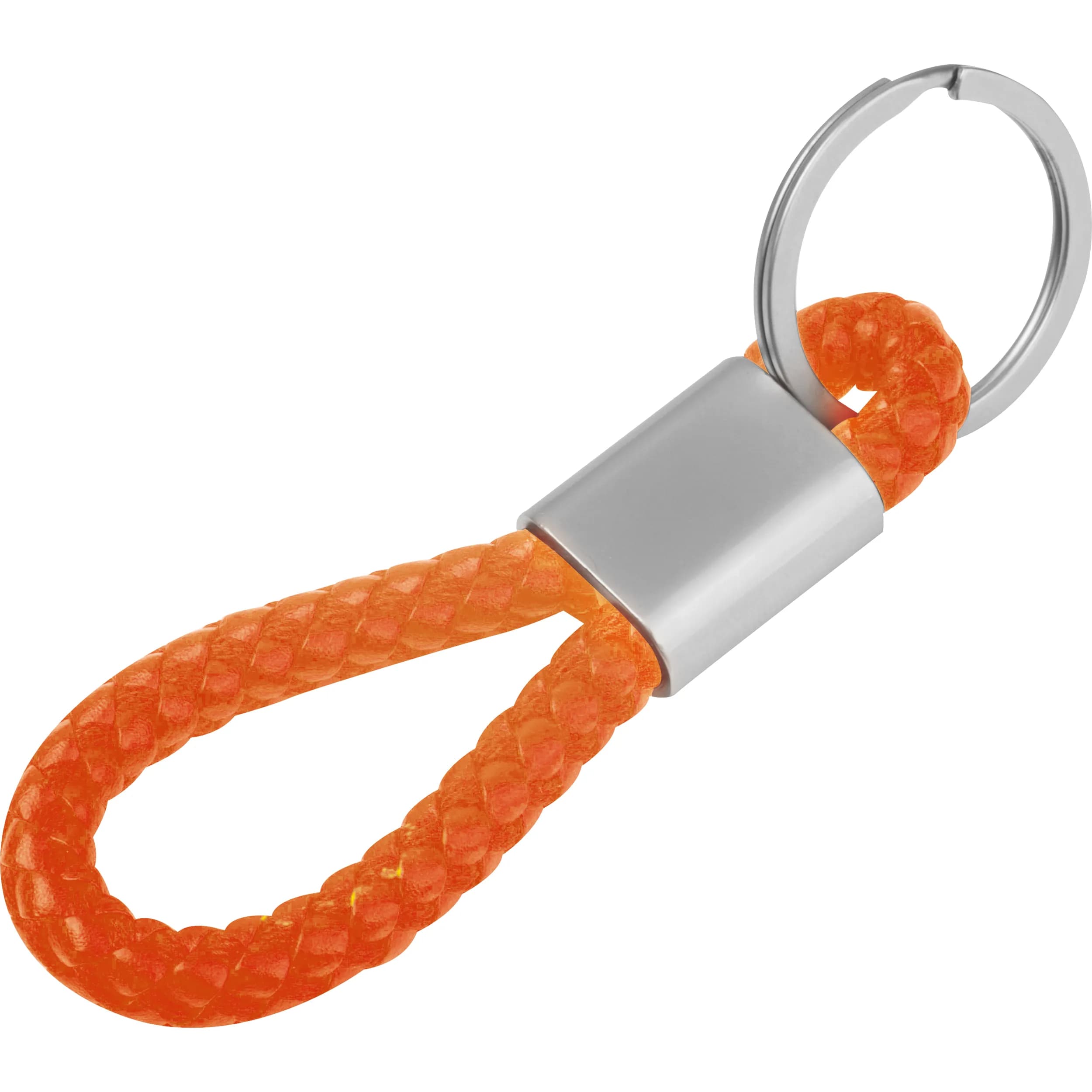 Metall-Schlüsselanhänger mit Kordel ERNEST - orange
