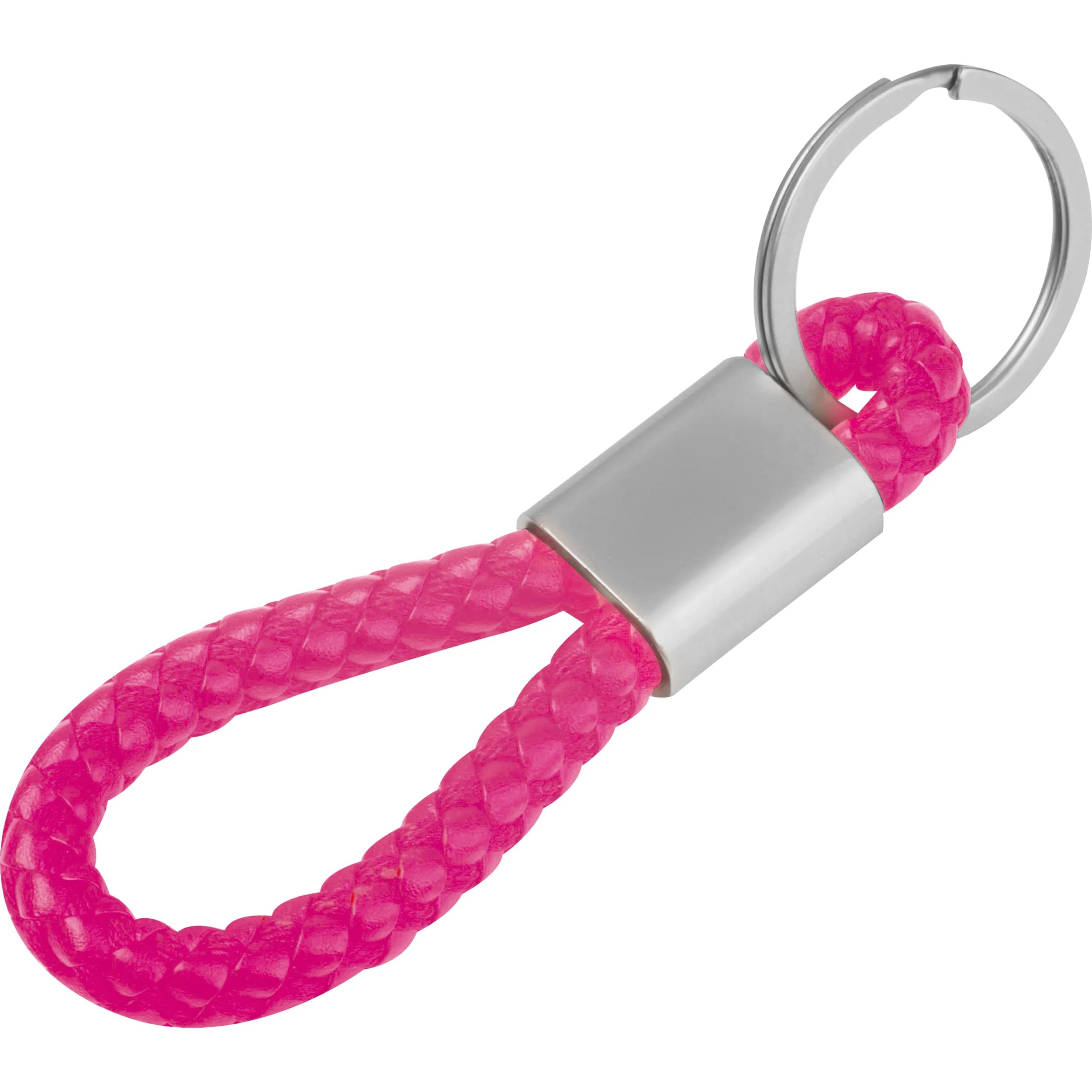 Metall-Schlüsselanhänger mit Kordel ERNEST - pink