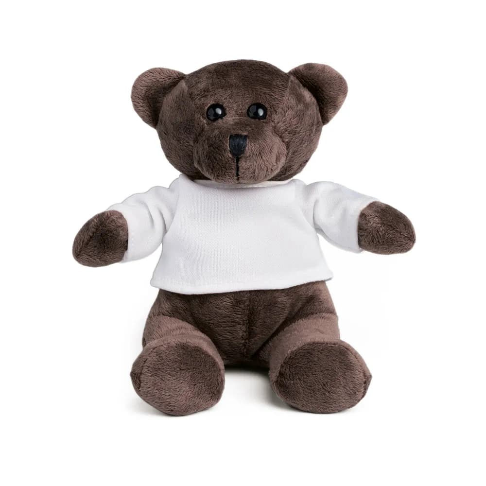 Teddy-Plüschtier mit T-Shirt - GRIZZLY - Weiß