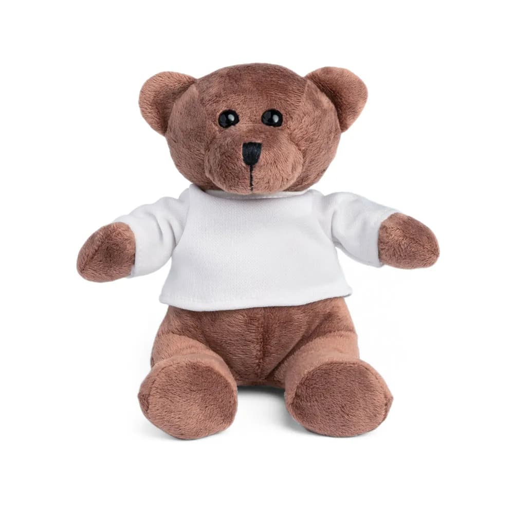 Teddy-Plüschtier mit T-Shirt - GRIZZLY - Weiß