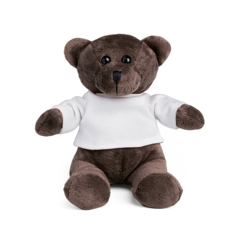 Teddy-Plüschtier mit T-Shirt - GRIZZLY - Weiß