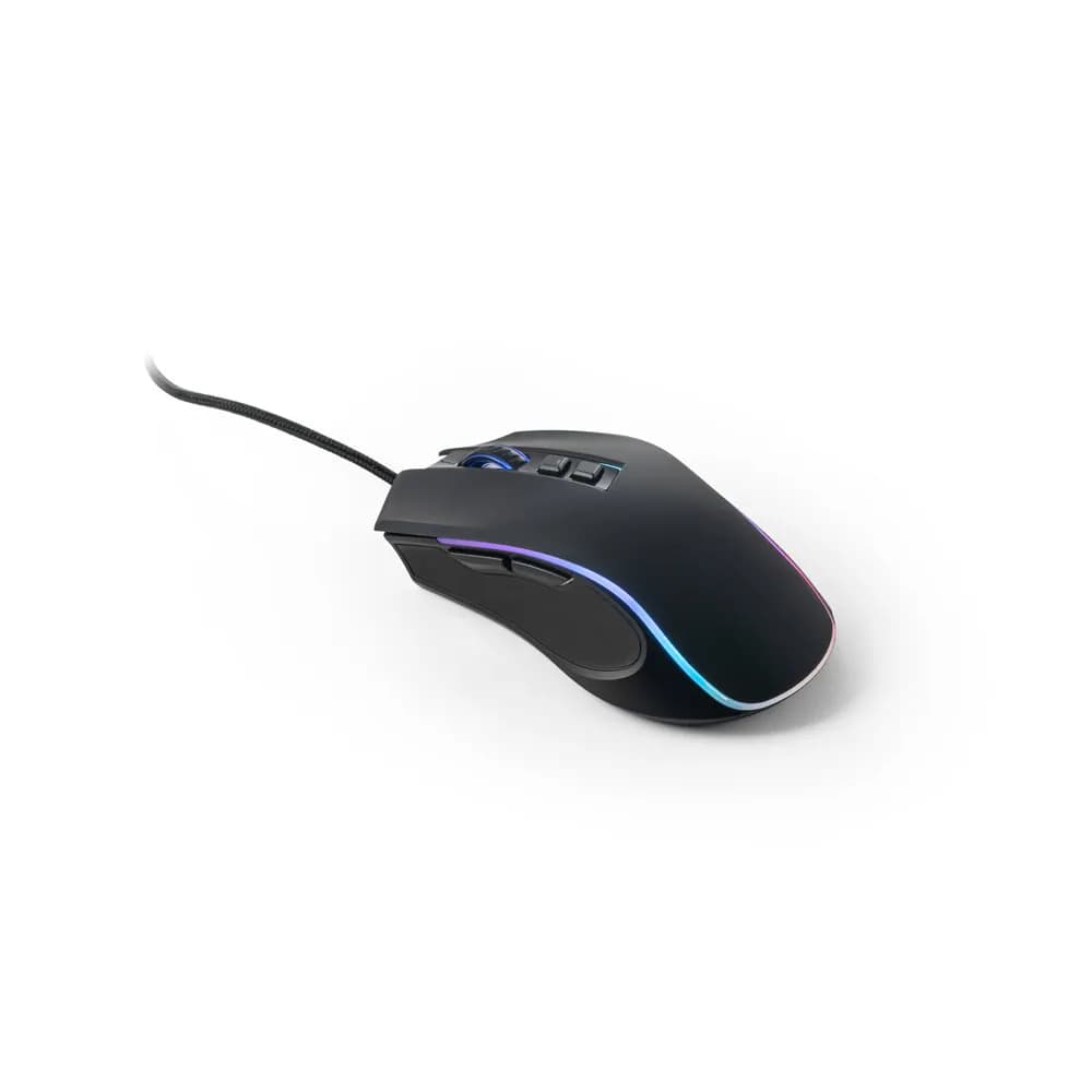 Gaming-Maus mit 1.5 m Kabel und RGB-LED-Leuchten aus ABS - THORNE MOUSE RGB - Schwarz
