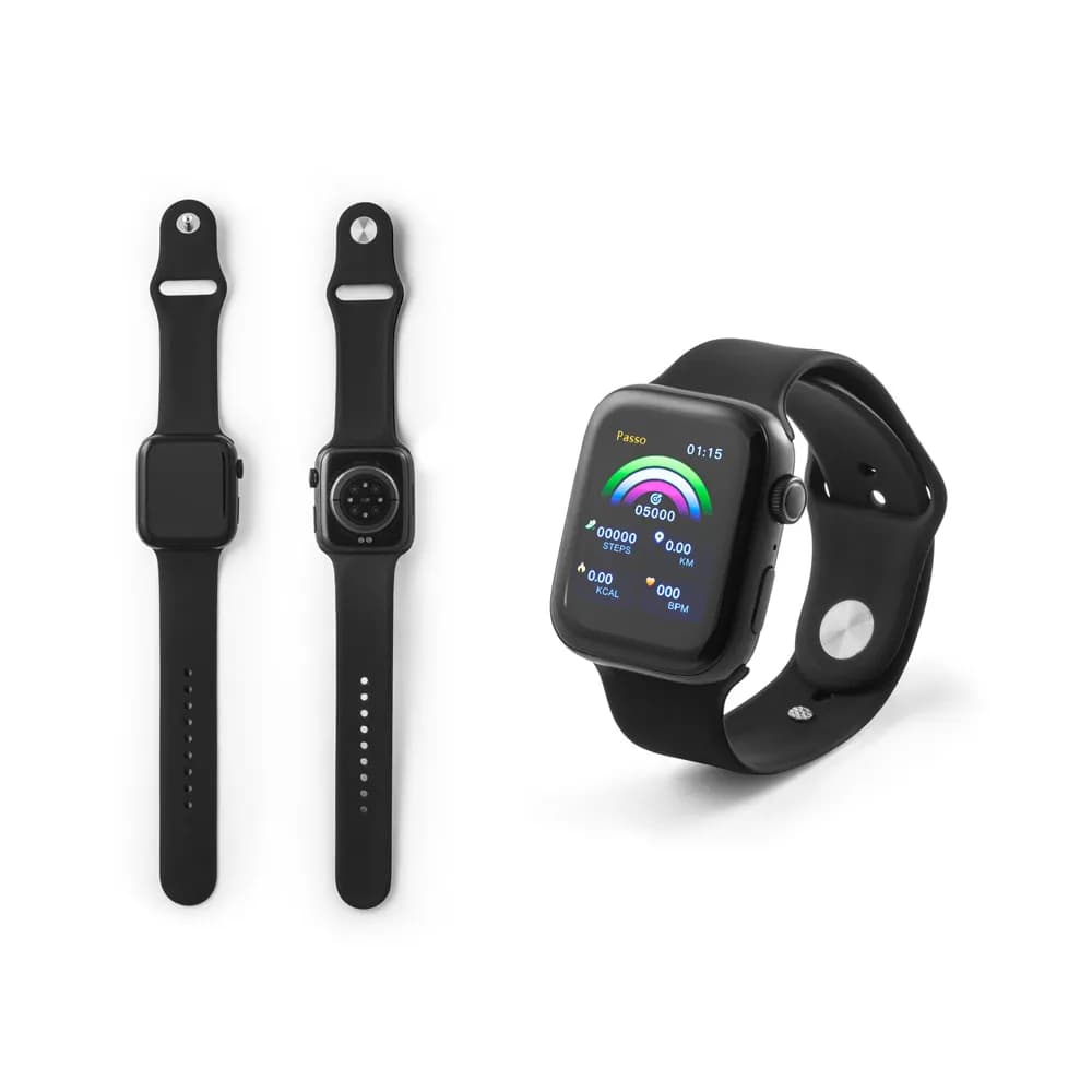 Smartwatch mit 1.85-Bildschirm, IPX4, 3 Tage Akkulaufzeit und Silikonarmband - WILES - Schwarz