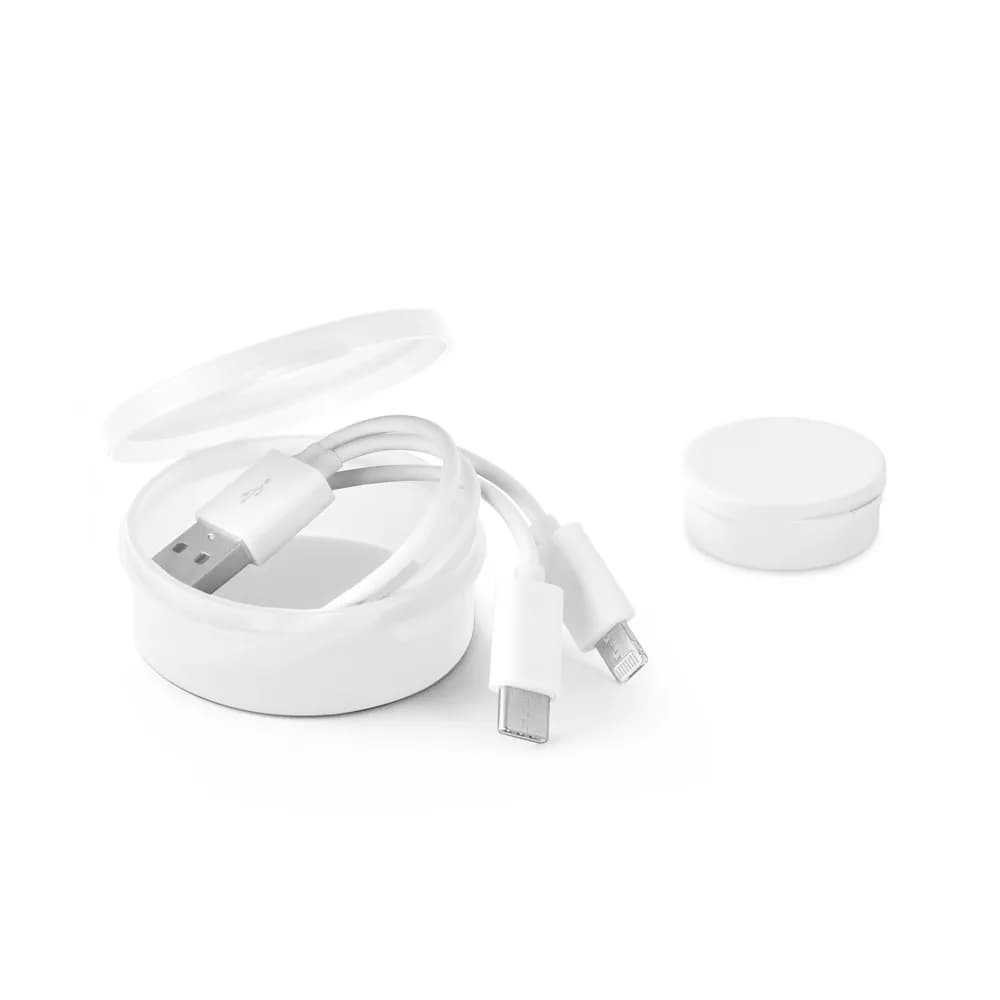 USB Kabel 3-in-1 aus ABS und PVC - EMMY - Weiß