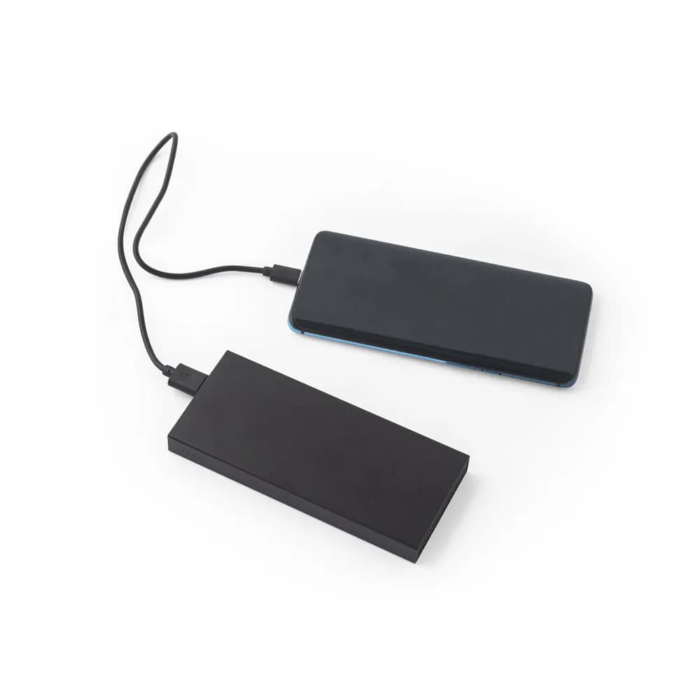 5000 mAh Powerbank aus Recyceltes Aluminium (100 % rAL) - DOROTHY 5 - Schwarz