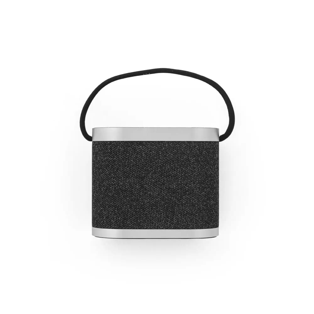 Tragbarer 5W-Lautsprecher mit superschnellem kabellosem 15W-Ladegerät und 2h Akkulaufzeit aus Bambus und Recyceltes PET (100% rPET) - GUETTA - Dunkelgrau