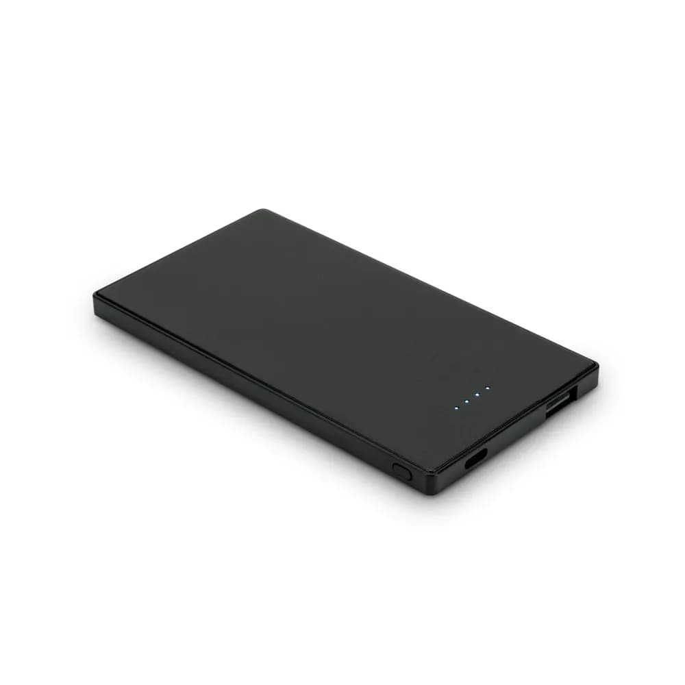 Powerbank Slim mit 5000 mAh aus Edelstahl - DENNING - Schwarz