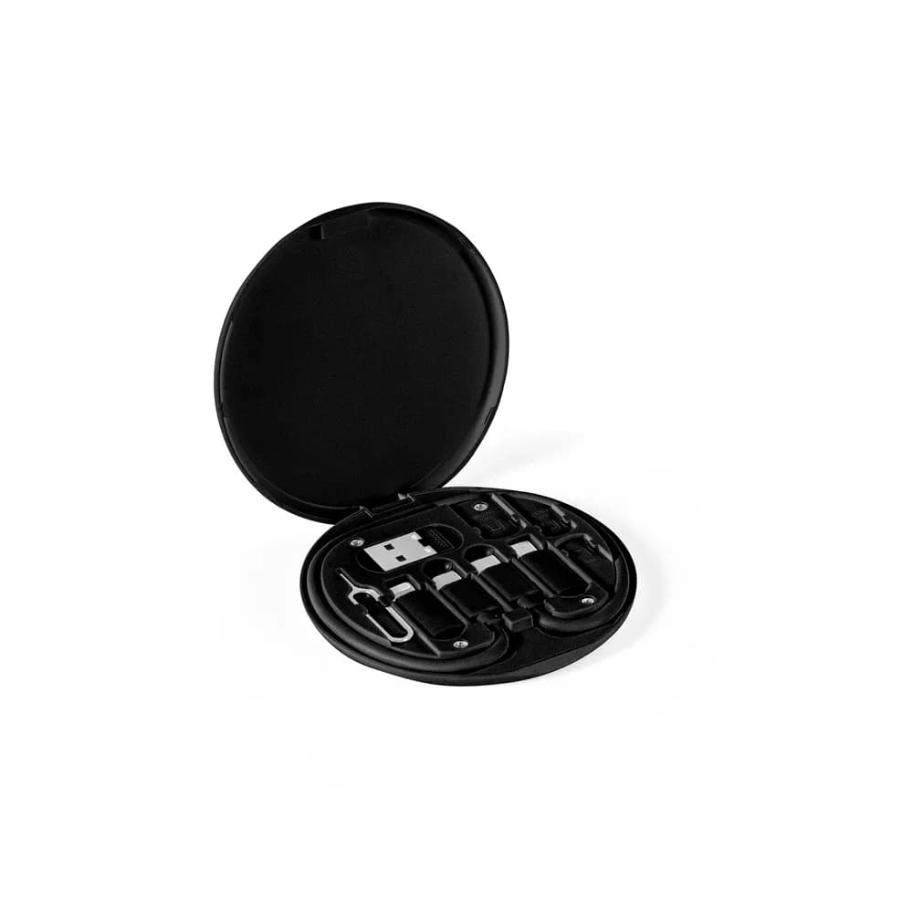 Superschnelles Ladekabel und Adapter-Set aus Recyceltes ABS (100% rABS) - SYSTROM - Schwarz